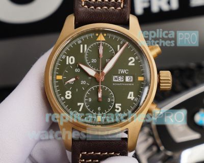 Swiss Replica IWC Big Pilot Watch Rose Gold Case 41mm